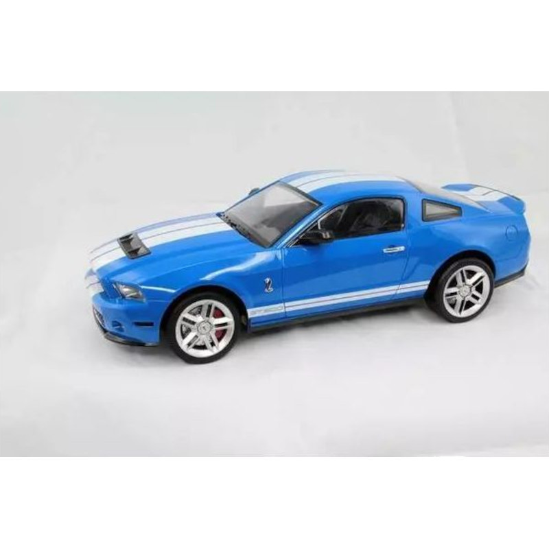 RASTAR R/C 1:14 Ford Shelby GT500 azul com listras brancas, teto preto e rodas esportivas; controle remoto em formato de volante com antena longa - Item3