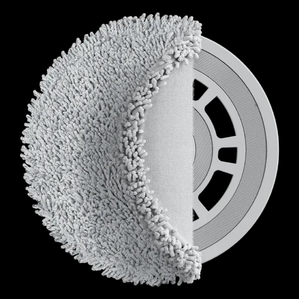 Tampon pour balai à franges Xiaomi gris, microfibre douce avec bordure en chenille, disque de fixation en plastique ; compatible avec S10+, S20+, X20Pro, X20Max
