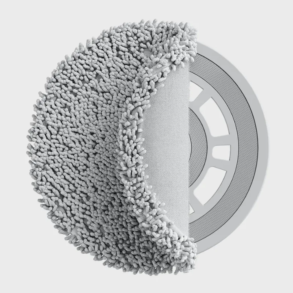 Almohadillas de trapeador circulares grises con textura esponjosa, compatibles con Xiaomi Robot Vacuum X10+/X20+, pack de 2 - Ítem1