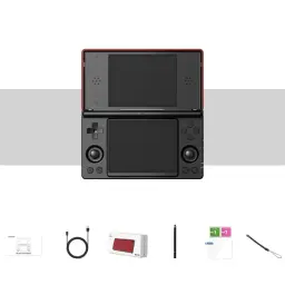 Anbernic RG DS Noir - Console rétro à clapet avec double écran, croix directionnelle, deux joysticks, boutons ABXY, stylet, câble, protections et dragonne
