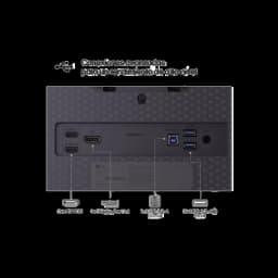 Ports arrière du LG UltraGear 27GX704A : 2x HDMI 2.1, 1x DisplayPort 1.4, 1x USB‑C, 1x USB 3.2‑A, 2x USB 3.2‑A/B, pour connexions gaming haut débit