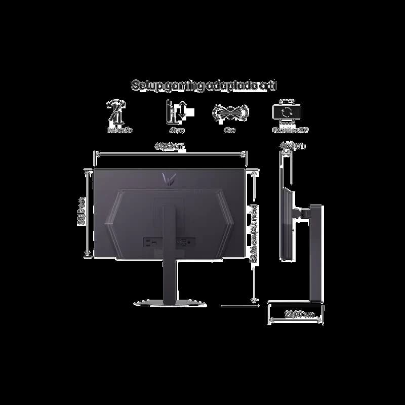 LG UltraGear 27GX704A écran 27 pouces OLED QHD, cadre fin, pied réglable en hauteur, inclinaison et pivot 90°, connectique arrière, design gaming noir