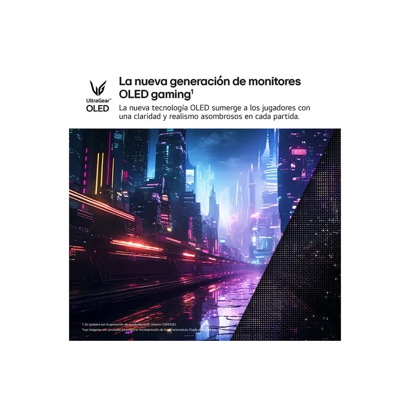 LG UltraGear 27GX704A monitor gaming 27 pol OLED QHD com molduras finas, base ajustável e tela com gráficos vermelhos, 240 Hz e resposta de 0,03 ms - Item1