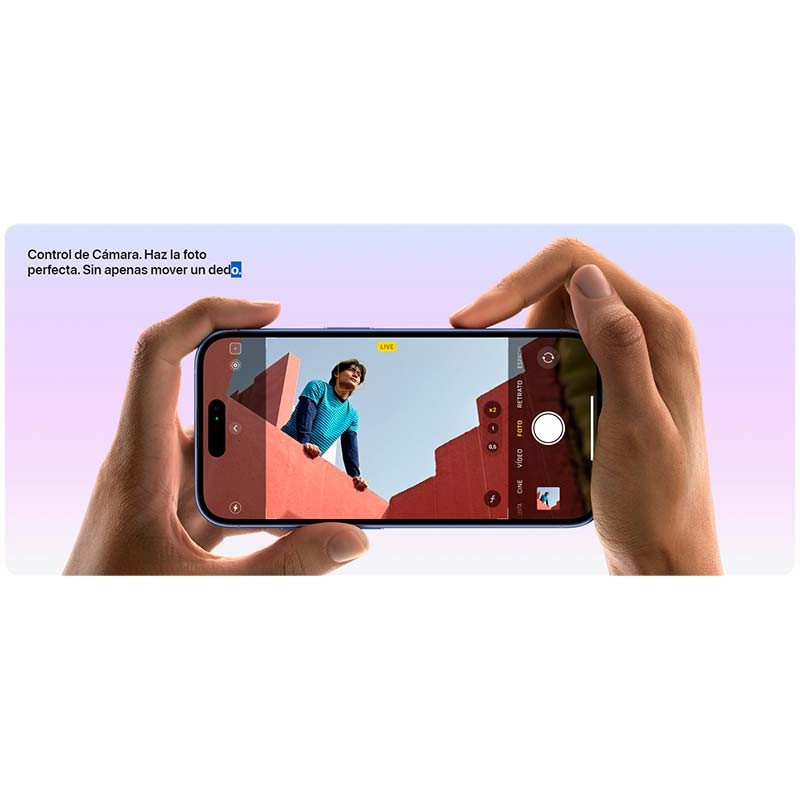 iPhone 16 5G 128 GB azul esverdeado recondicionado em excelente estado, tela OLED com recorte dinâmico, duas câmeras traseiras grandes e acabamento premium - Item14