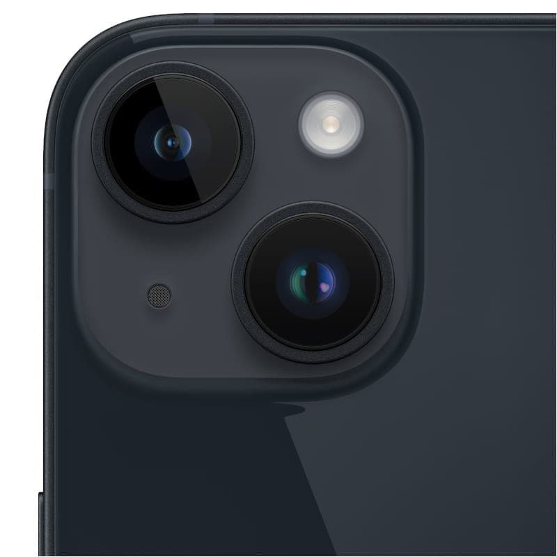 Module photo arrière iPhone 14 Midnight reconditionné Premium avec double capteur grand format, flash LED et finition sombre élégante, 128 Go