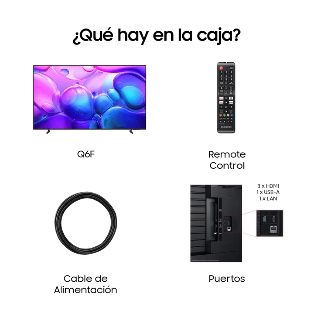 Samsung TQ55Q6FAAUXXC 55 QLED 4K com ecrã fino, cores vivas 100 Quantum Dot, bordas estreitas, pés duplos, selos Vision AI, atualizações 7 anos, modelo 2025 - Item6