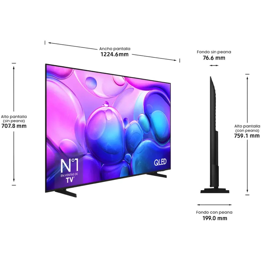 Samsung TQ55Q6FAAUXXC 55 QLED 4K com ecrã fino, cores vivas 100 Quantum Dot, bordas estreitas, pés duplos, selos Vision AI, atualizações 7 anos, modelo 2025 - Item5