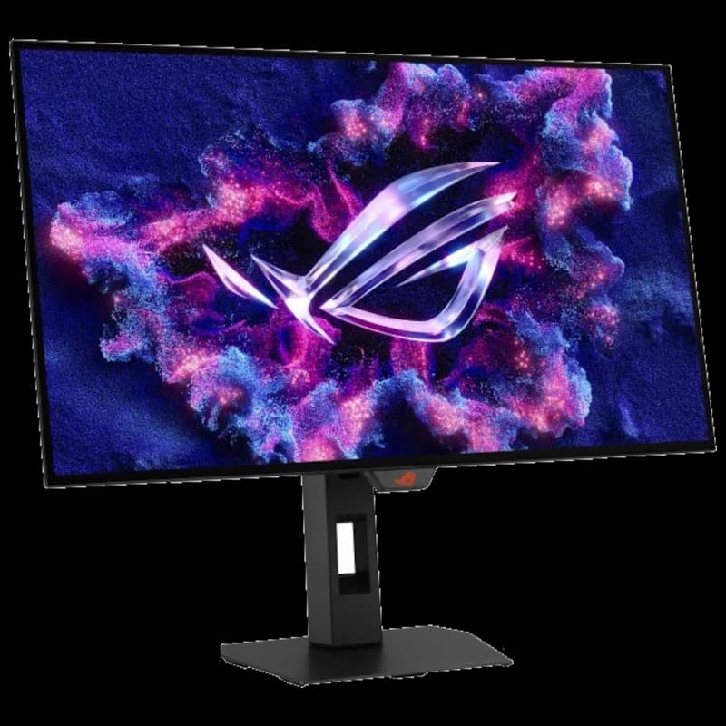 ASUS ROG Strix XG27AQWMG monitor gaming 27 pulgadas QHD, panel WOLED con bordes delgados, logo ROG en pantalla, soporte ajustable y diseño en negro elegante