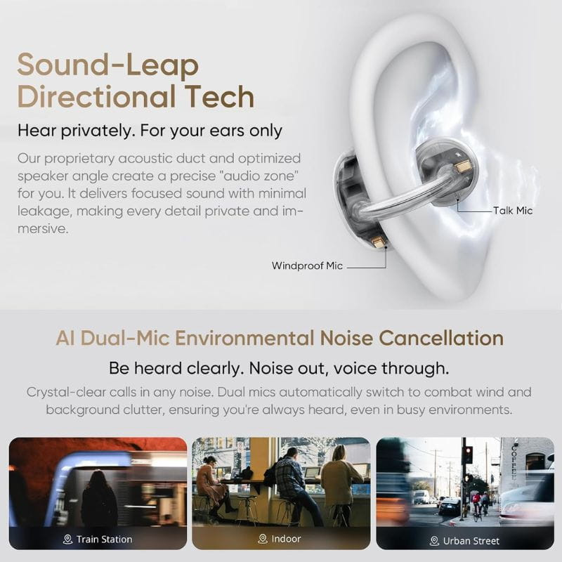 Realme buds OpenWear Clip Preto Redução de ruído com IA - Auriculares Bluetooth - Item2