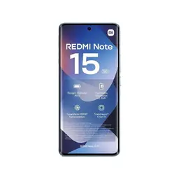 Xiaomi Redmi Note 15 5G 8GB/256GB Azul con pantalla perforada central, bordes delgados, frontal azul degradado y cámara frontal en orificio centrado