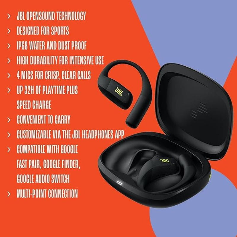 JBL Endurance Zone OpenWear TWS Noir Lime - Écouteurs sans fil pour le sport - Ítem6