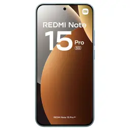 Xiaomi Redmi Note 15 Pro 5G azul com tela 1,5K AMOLED, bordas finas, câmera frontal central, 512 GB, 8 GB RAM, promessa de até 2 dias sem recarga