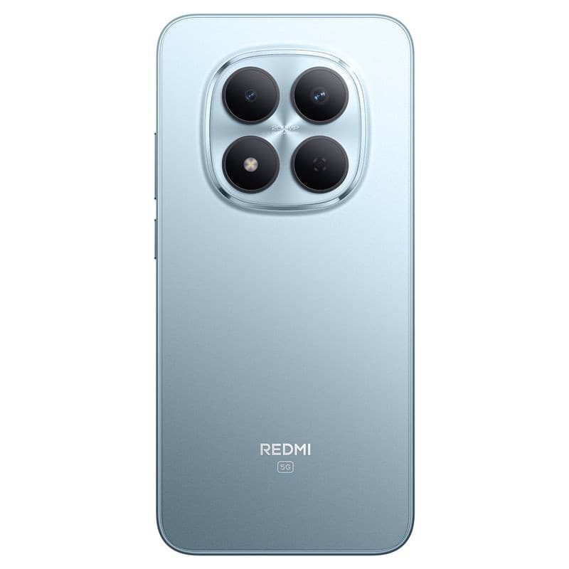 Xiaomi Redmi Note 15 Pro 5G azul com módulo traseiro quadrado e quatro câmeras grandes, acabamento fosco elegante e logotipo REDMI centralizado