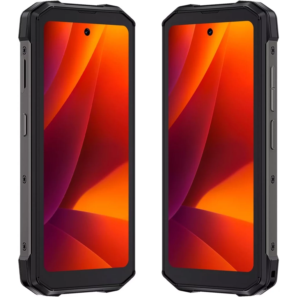 Cubot KingKong Mini 4 noir-vert robuste, coque angulaire antichoc, accents verts géométriques, écran 4,7 pouces lumineux, module photo arrière 48 MPx - Ítem1