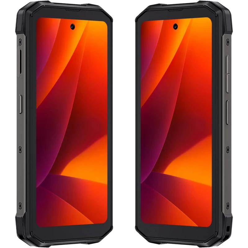 Smartphone robuste noir-gris Cubot KingKong Mini 4 avec coque renforcée, accents rouges, grand capteur photo arrière, écran compact aux tons orange - Ítem2