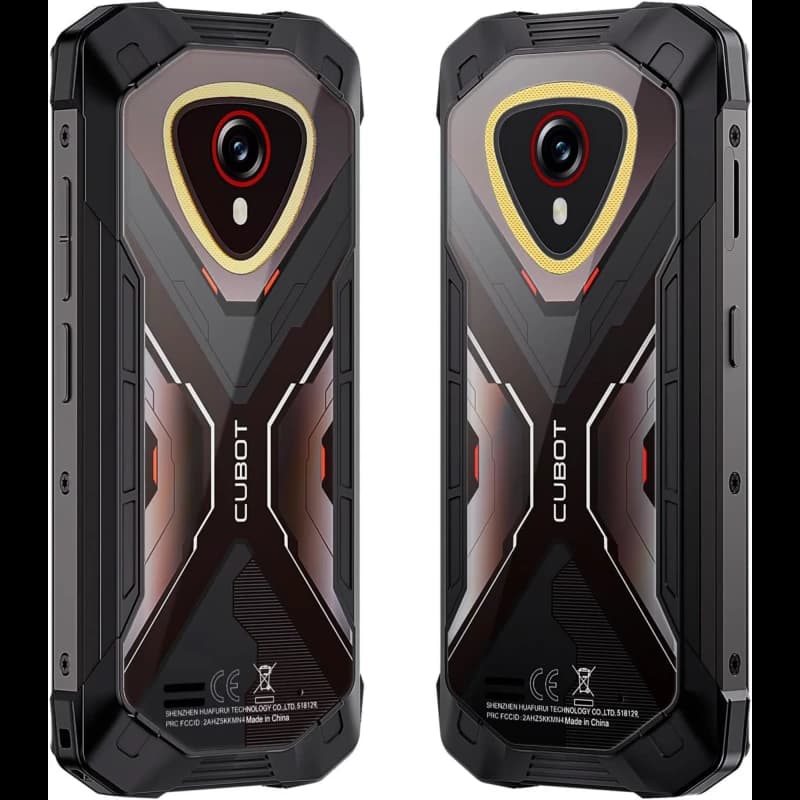 Cubot KingKong Mini 4 negro-gris, diseño rugged compacto, doble cámara trasera con aro rojo, carcasa reforzada con esquinas robustas y detalles metálicos