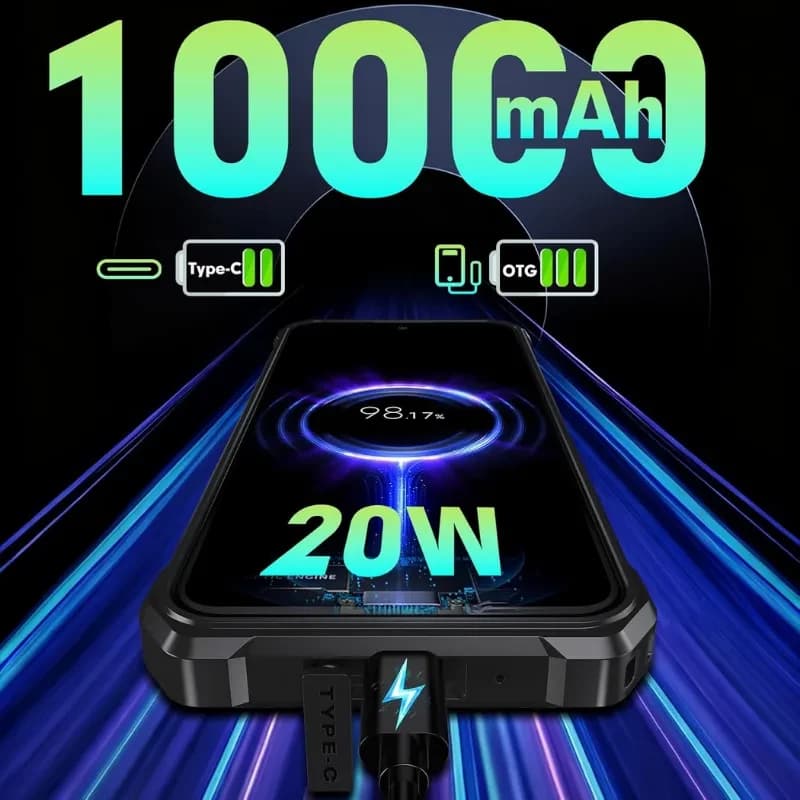 Image illustrative avec capacité de la batterie du Fossibot F110L et sa puissance de charge USB-C
