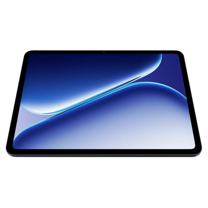 Oneplus Pad Go 2 12,1 pulgadas en color negro con biseles finos y cámara frontal centrada, pantalla amplia de bordes redondeados ideal para contenido