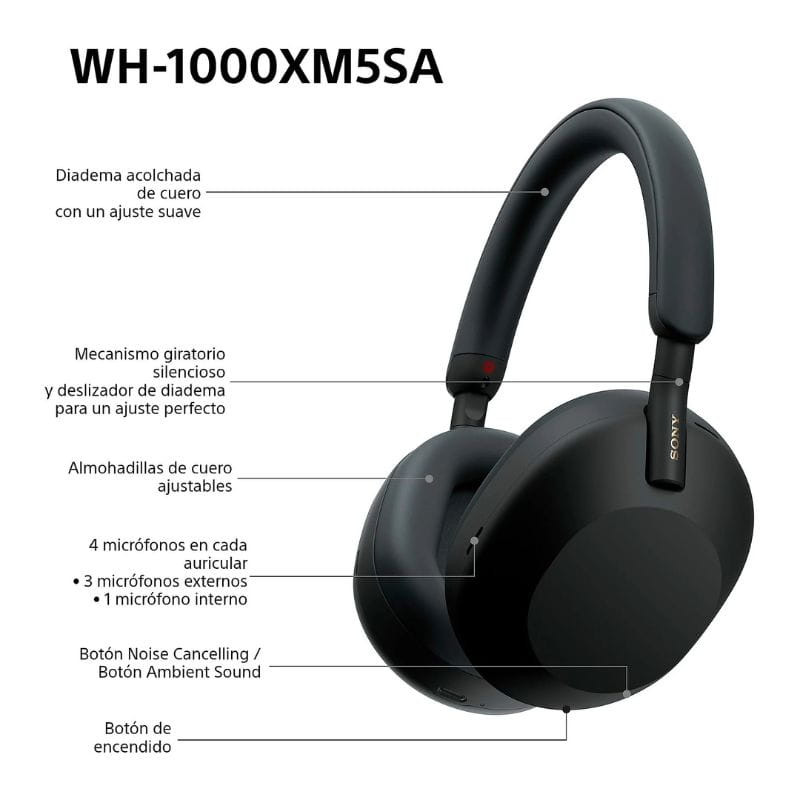 Sony WH-1000XM5SA Estojo flexível - Auscultadores sem fios Hi-Res com ANC - Item7