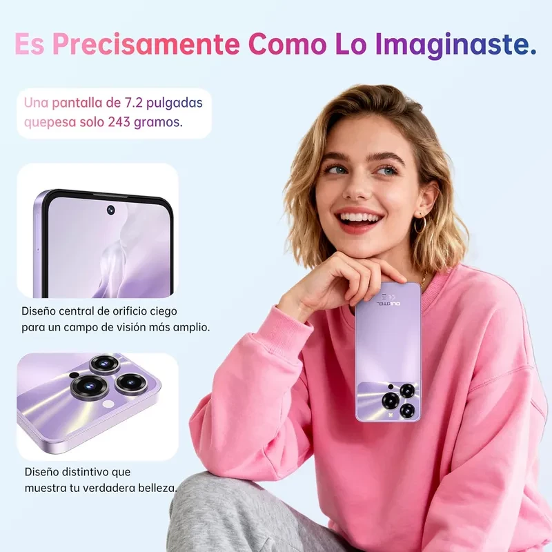 Oukitel C69 verde menta com tela 7.2 polegadas 120 Hz, câmera traseira tripla, Android 15, bordas finas e design elegante; destaque para bateria 6000 mAh - Item6