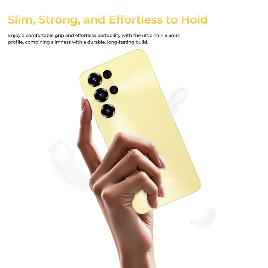 Oukitel C68 azul con pantalla 7.2 pulgadas perforada, marcos finos y tasa de 120 Hz; triple cámara trasera con lentes grandes y flash, acabado brillante - Ítem6