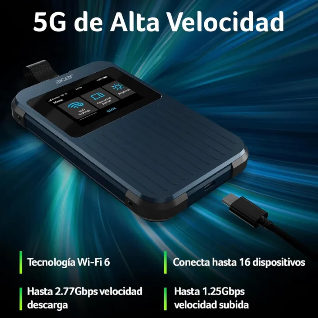 Router móvel 5G Acer Connect Enduro M3 com ecrã tátil e design resistente - Item1