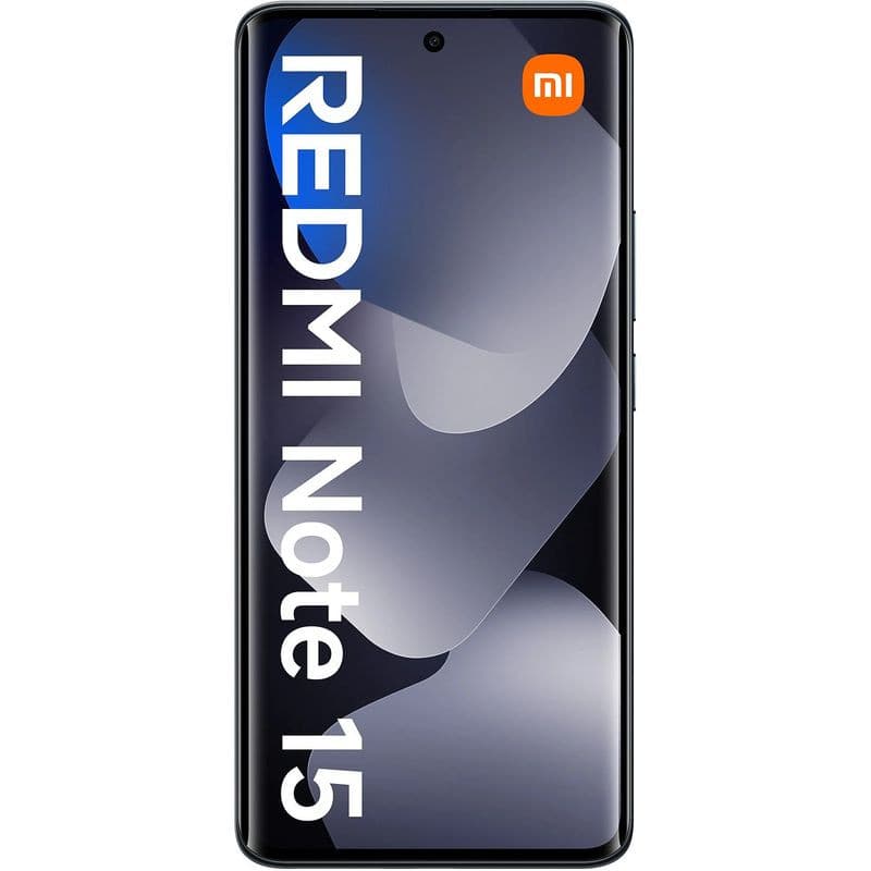 Xiaomi Redmi Note 15 4G 8Go/256Go Noir avec écran bord à bord, poinçon central pour la caméra frontale, bords fins et design élégant noir matte