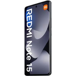 Xiaomi Redmi Note 15 4G 8GB/256GB Negro con pantalla casi sin bordes, cámara frontal en orificio central y diseño delgado en acabado oscuro brillante