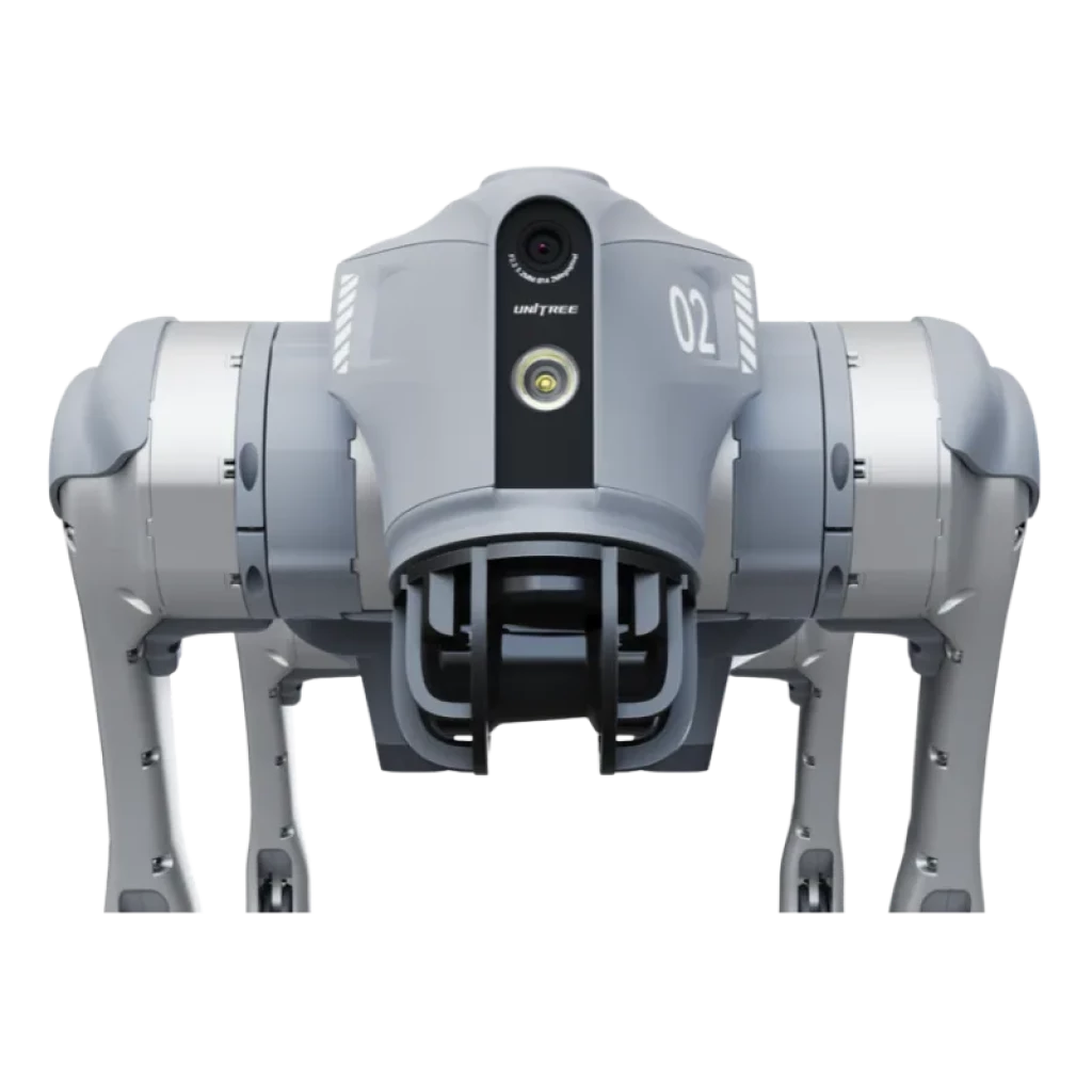 Robot cuadrúpedo gris Unitree Go2 Air con IA y LIDAR 4D, cuerpo compacto, patas articuladas antideslizantes y sensores frontales dobles para navegación - Ítem1
