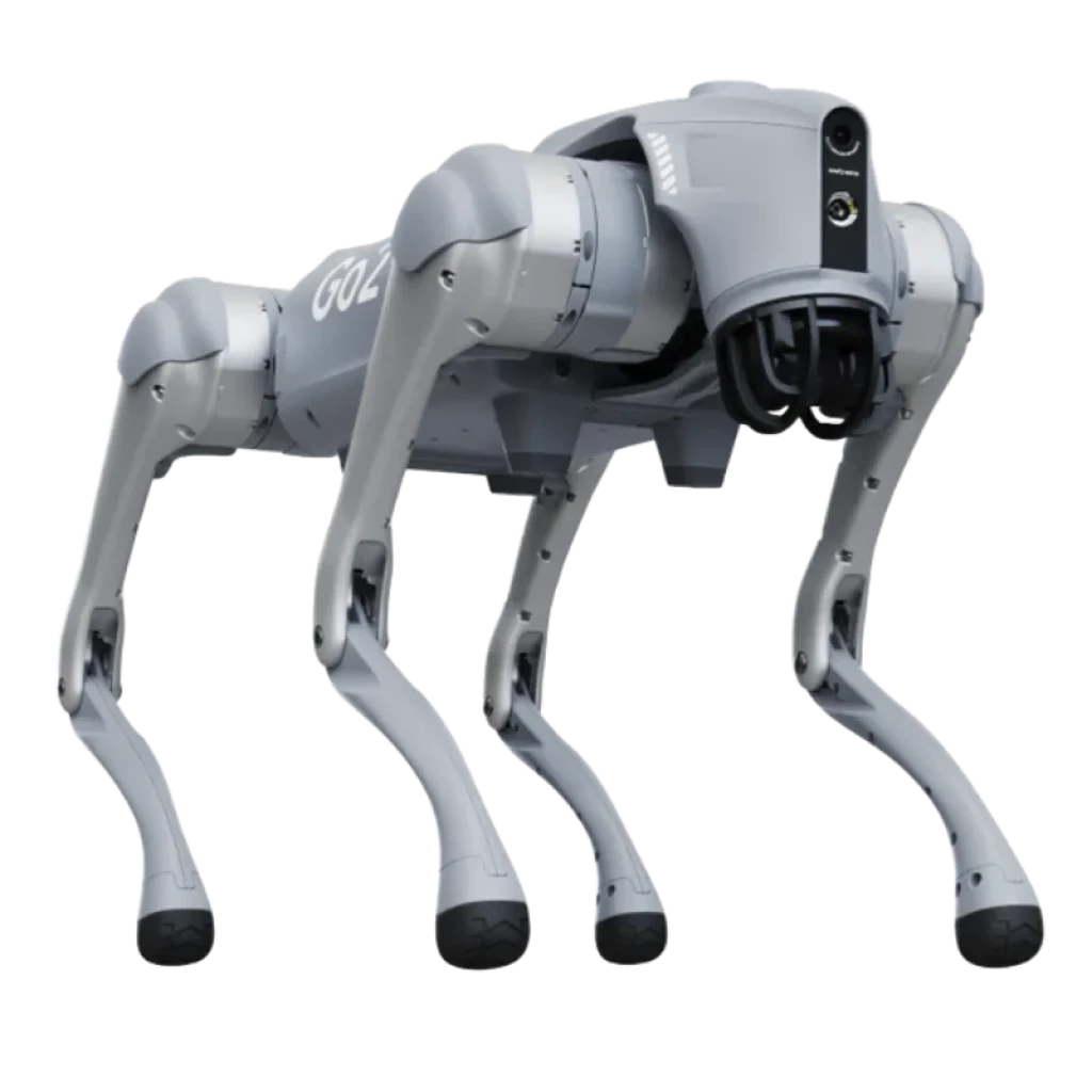 Robot cuadrúpedo gris Unitree Go2 Air con IA y LIDAR 4D, cuerpo compacto, patas articuladas antideslizantes y sensores frontales dobles para navegación - Ítem3