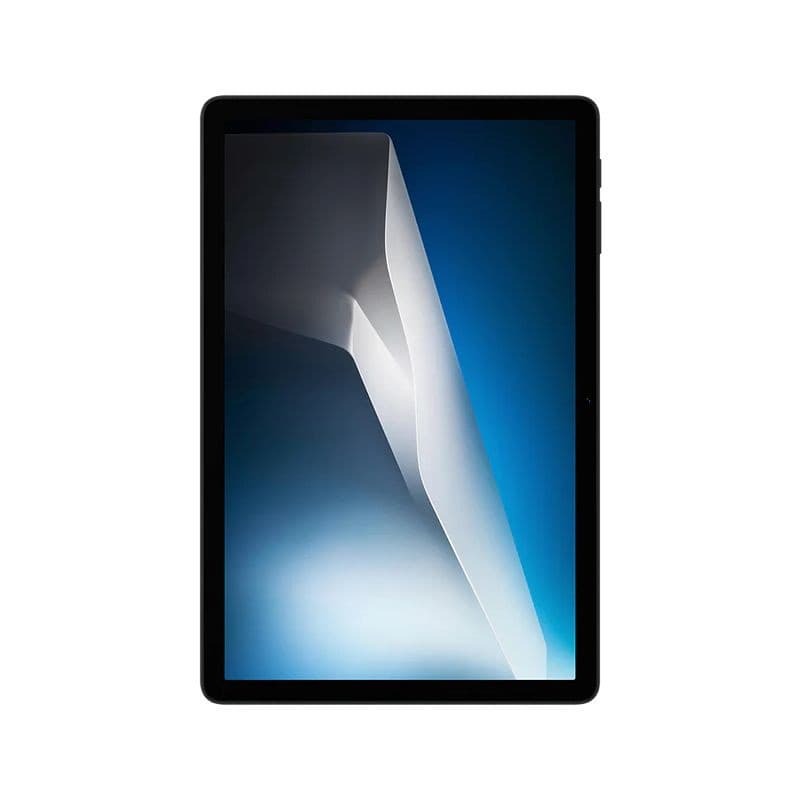 Doogee Tab A9 Pro+ 11 pouces bleu avec large écran bord fin, dalle lumineuse aux tons bleu et gris, caméra frontale centrée, design sobre et moderne