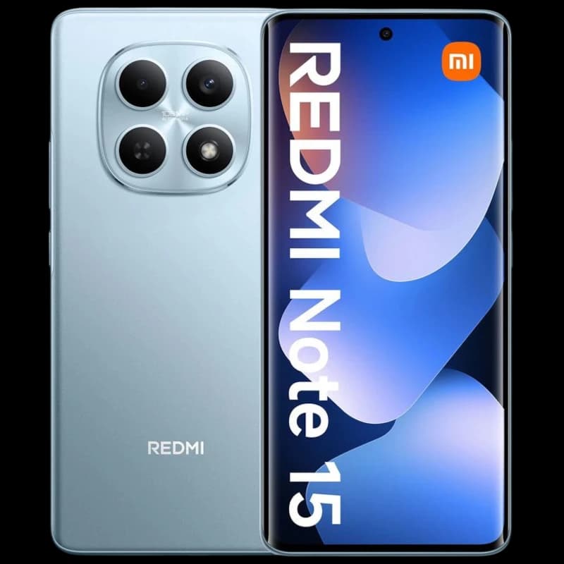 Xiaomi Redmi Note 15 4G 6Go/128Go Bleu, écran bord à bord avec poinçon central, dos bleu mat, module photo carré à quatre capteurs, logo Redmi discret