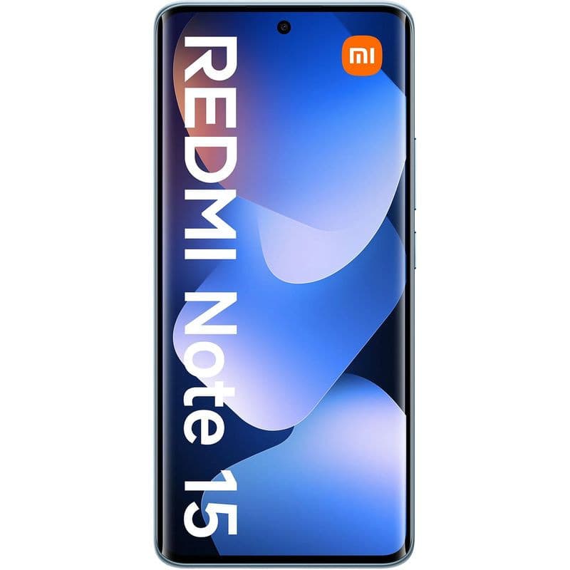 Xiaomi Redmi Note 15 4G 8GB/256GB Azul con pantalla casi sin bordes, cámara frontal en perforación central y diseño elegante en tonos azules y morados