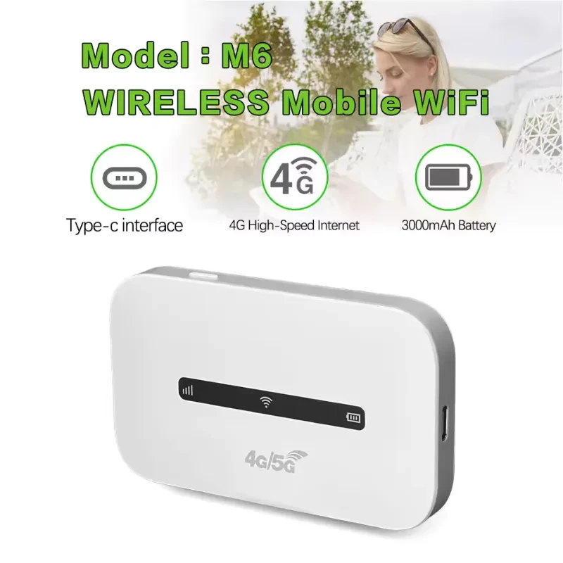 Routeur WiFi Portable 4G – Jusqu'à 300 Mbit/s – Batterie 2100 MAh (8h D’autonomie) – Pour Voyages En Europe/Asie/Afrique