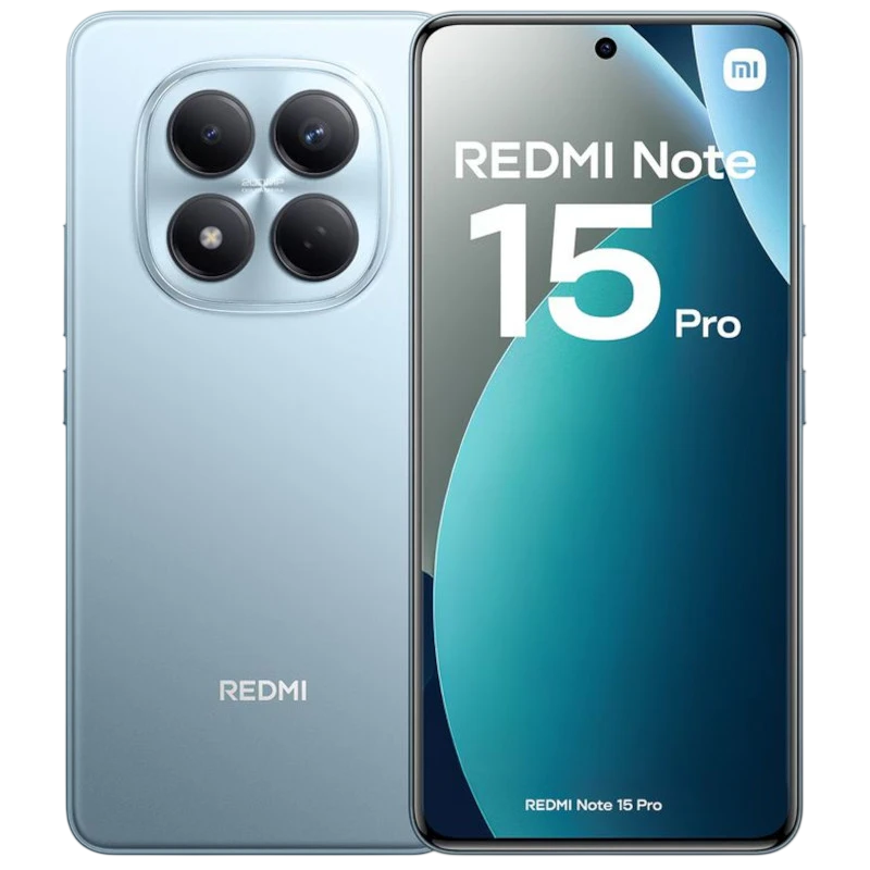 Xiaomi Redmi Note 15 Pro 4G azul com ecrã AMOLED 6,77, furo central, módulo traseiro com 4 câmaras grandes, 12 GB RAM e 512 GB, design elegante - Item