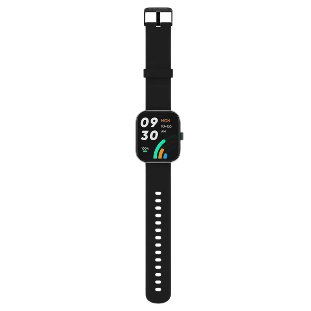 Black Shark GTS Negro con pantalla rectangular a color, correa de silicona negra, corona lateral, indicadores de hora y batería, diseño resistente 3 ATM - Ítem3