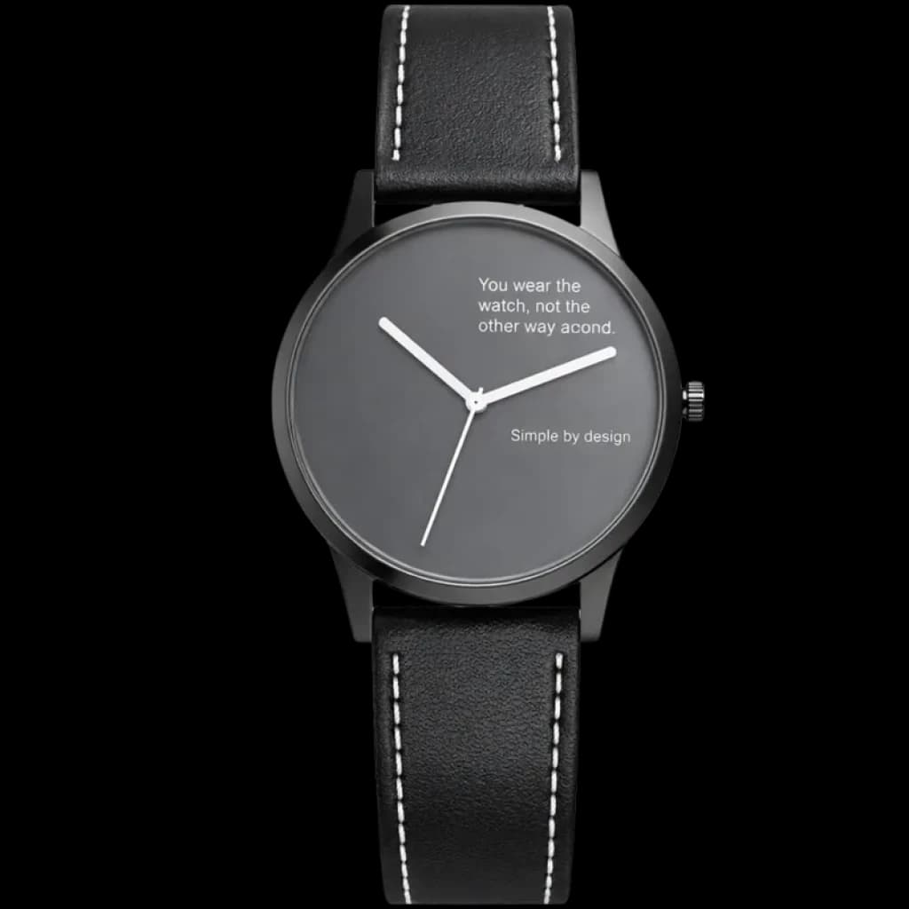 TN99 Smartwatch Negro  con Correa Leather Negro Monitoreo de Frecuencia Cardíaca