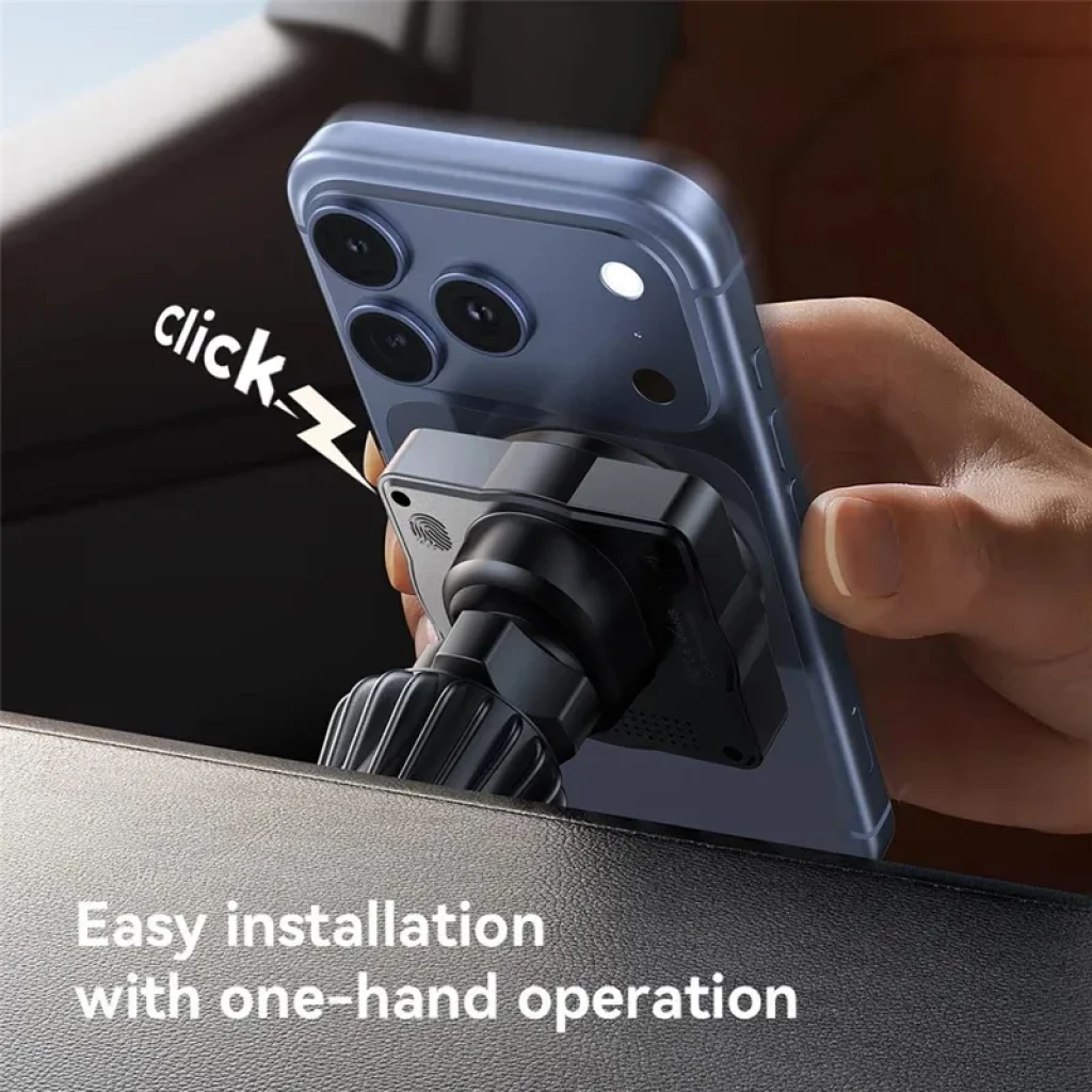 Joyroom JR-ZS506 15W, cargador magnético para coche con soporte de rejilla, diseño compacto en negro, cabeza circular giratoria y sujeción segura - Ítem4