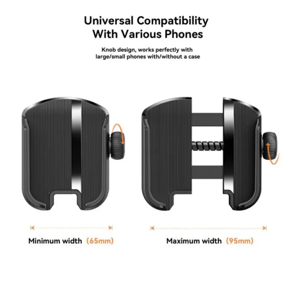 Joyroom JR-ZS431 : support vélo pour smartphone, double verrouillage de sécurité, rotation à 360°, pince robuste et ajustement antidérapant, noir - Ítem1