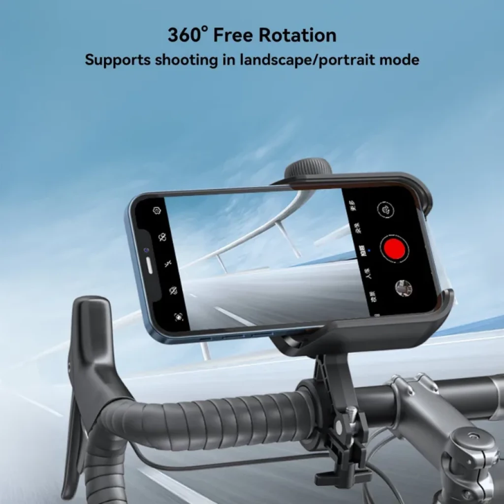 Joyroom JR-ZS431 : support vélo pour smartphone, double verrouillage de sécurité, rotation à 360°, pince robuste et ajustement antidérapant, noir - Ítem6