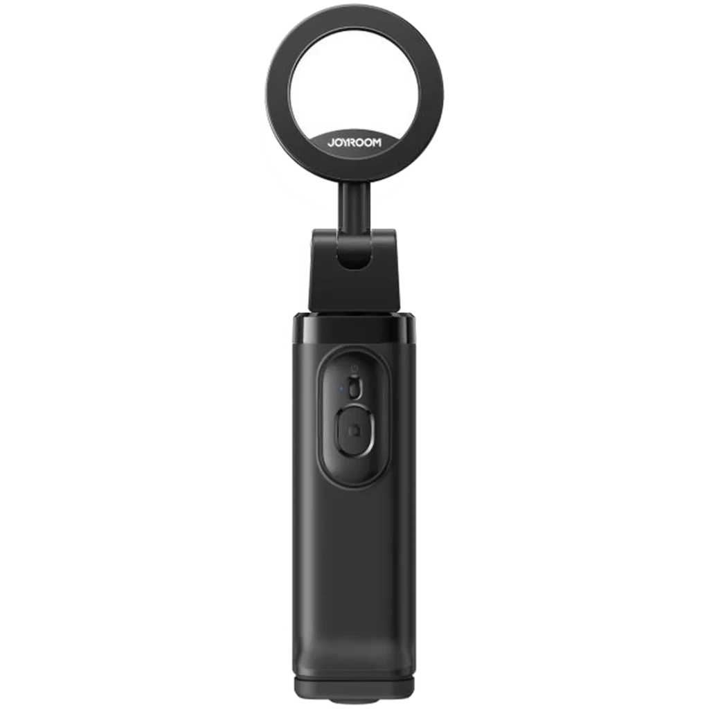 Joyroom JR-ZS509 perche à selfie magnétique compacte, poignée noire pliable, tête rotative avec anneau, télécommande intégrée et pas de vis pour - Ítem1