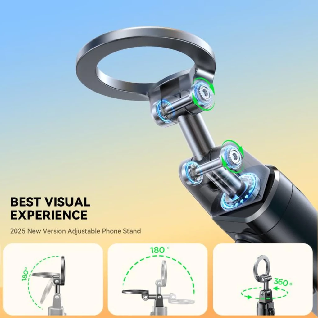 Joyroom JR-ZS509 perche à selfie magnétique compacte, poignée noire pliable, tête rotative avec anneau, télécommande intégrée et pas de vis pour - Ítem7