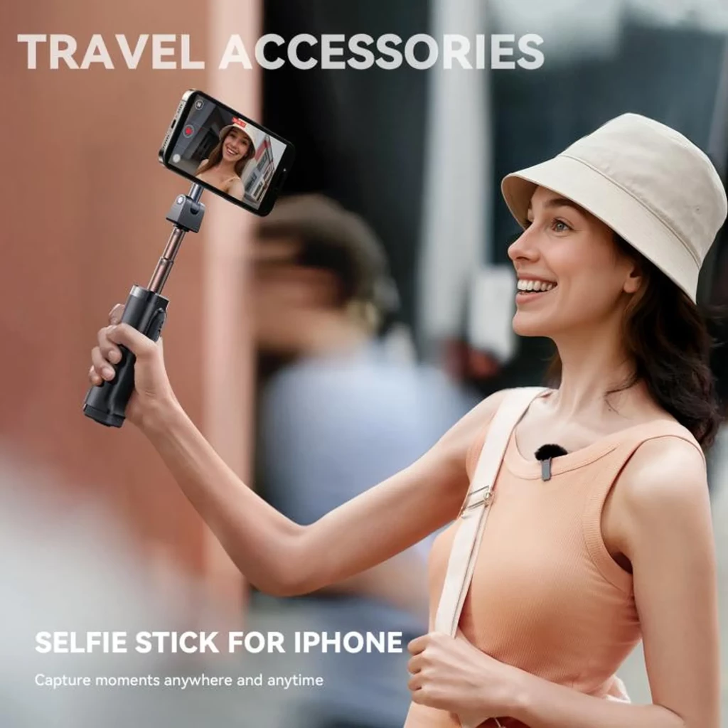 Joyroom JR-ZS509 perche à selfie magnétique compacte, poignée noire pliable, tête rotative avec anneau, télécommande intégrée et pas de vis pour - Ítem8