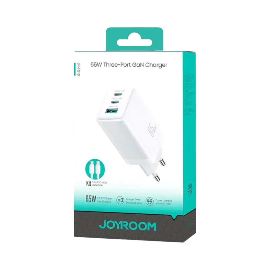 Chargeur Joyroom 65 W GaN (2 ports USB-C + 1 port USB-A) avec câble 100 W inclus - Ítem2