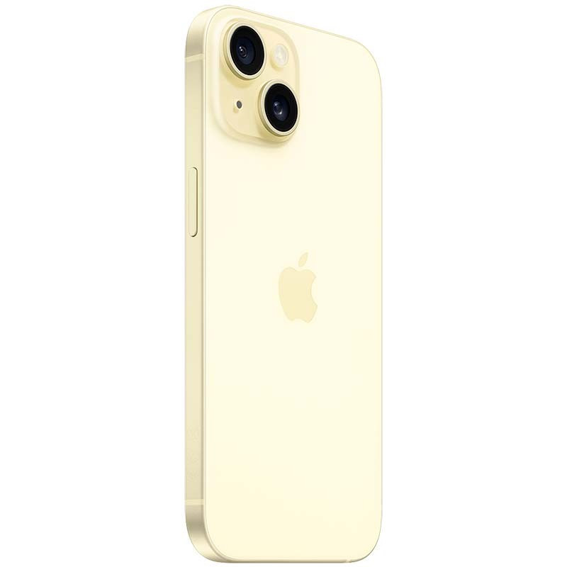 iPhone 15 5G amarelo 128 GB recondicionado em excelente estado, tela bordas finas, notch dinâmico, vidro traseiro com duas câmeras e flash circular - Item1