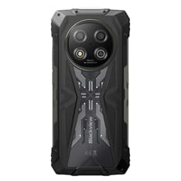 Blackview Rock 2 5G preto robusto com traseira texturizada, módulo circular com dupla câmara e flashes, detalhes em X e corpo reforçado anti-queda