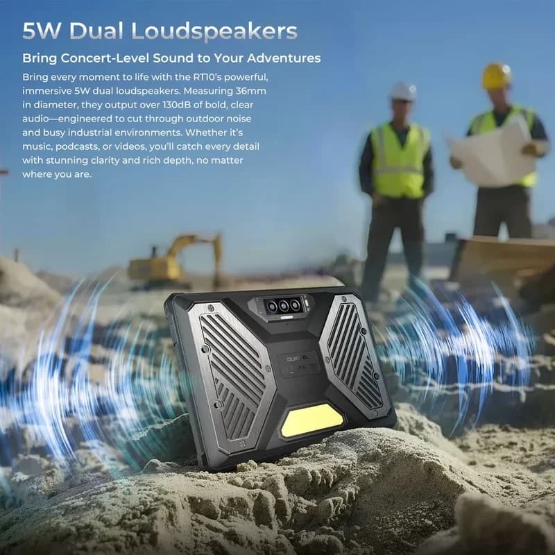 Oukitel RT10 Industry robuste avec haut‑parleurs 5 W doubles, coque antichoc, triple caméra arrière et module lecteur de codes‑barres, 5G, 512 Go, 12 Go