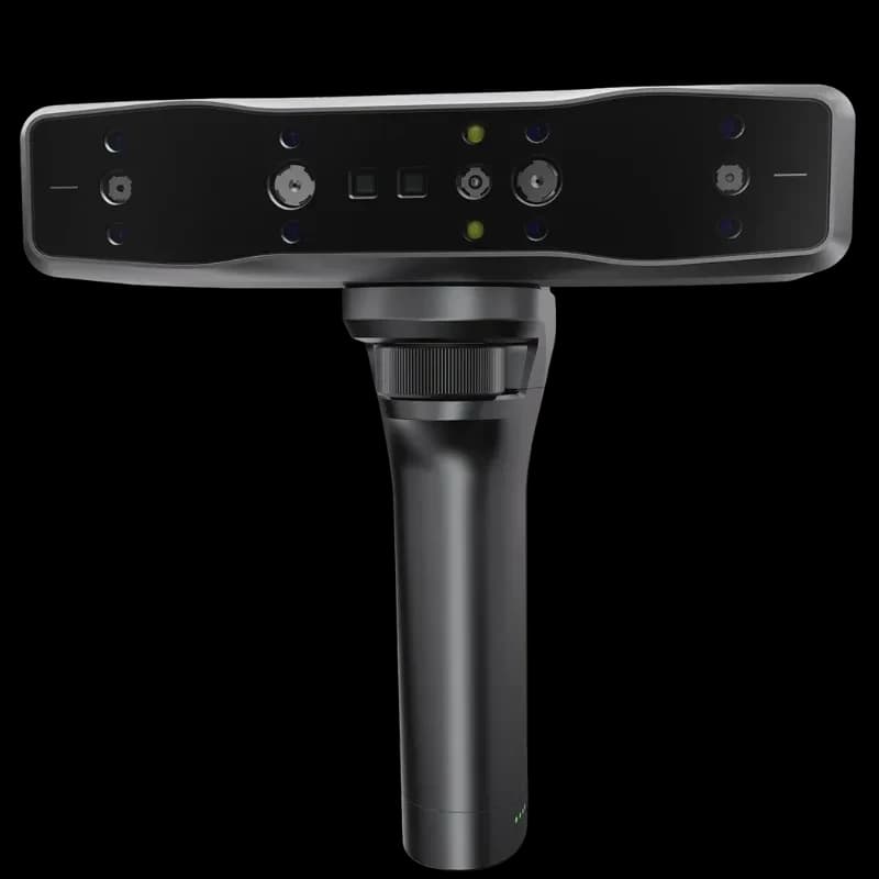 Escaner Creality Otter Lite/Babic noir, tête rectangulaire avec multiples capteurs frontaux, LED indicateurs et poignée ergonomique pour prise en main stable