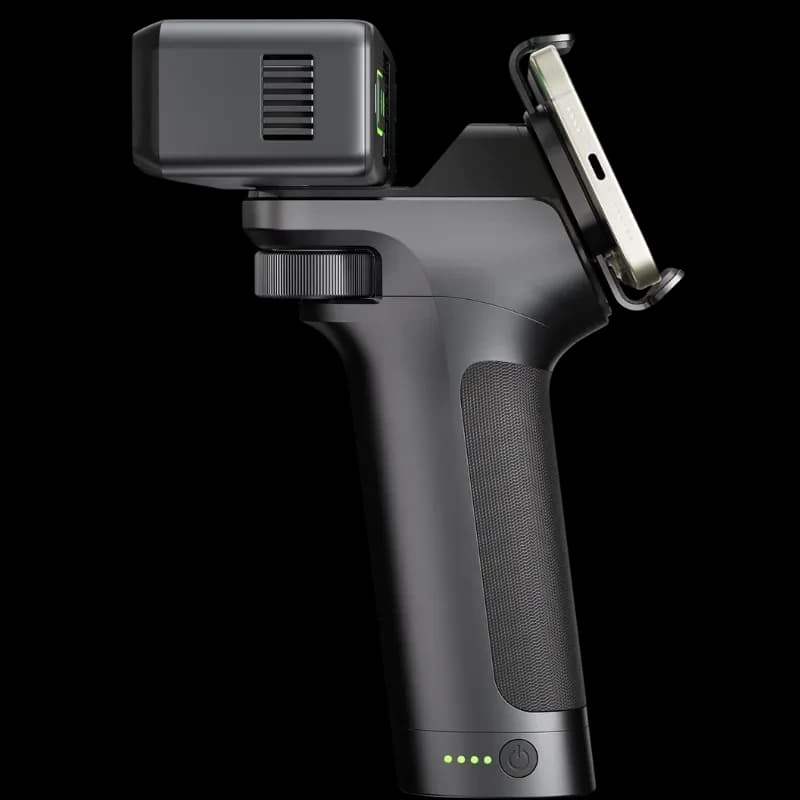 Escaner Creality Otter Lite/Babic poignée noire ergonomique avec support smartphone et module carré, boutons latéraux et indicateurs LED verts