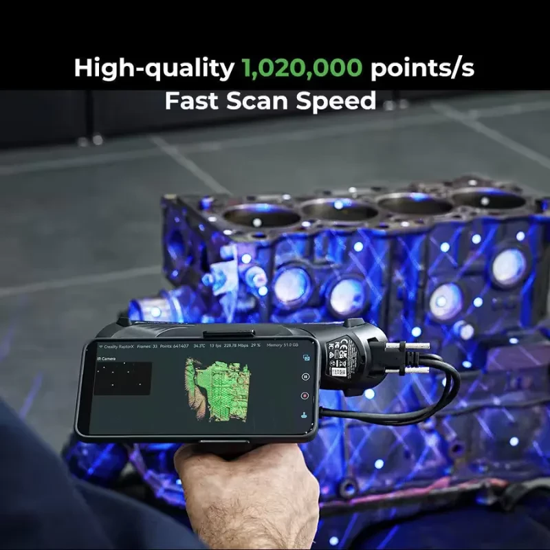 Creality RaptorX - Scanner 3D portable avec 41 lignes laser bleues et lumière structurée NIR - Ítem2